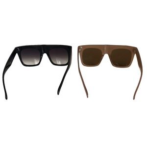 Sunglasses Pair of Sunglasses Black and Tan Frames With Dark Tinted Lens…